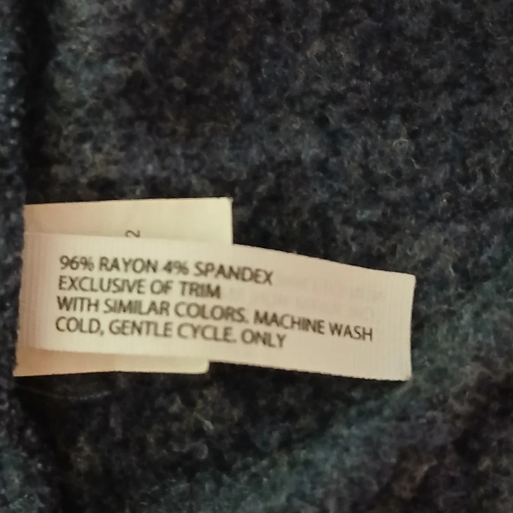 Soma WKND Cozy Open Front‎ Hooded Cardigan Knit Tunic Blue Women Medium